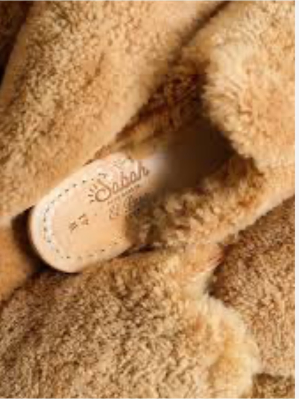 Sabah Handmade Baba Tan Fuzzy Slip On Slippers Indoor Outdoor Women's size 39